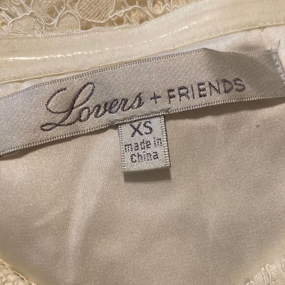 LOVERS + Friends x Revolve Charleston Dress in Ivory Palm Lace Sequins Size XS - Picture 5 of 13